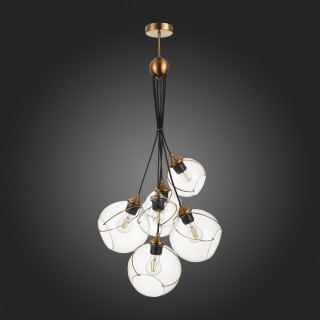 SLE103103-06 Светильник подвесной Золотистый/Прозрачный E27 6*60W SATTURO-foto4