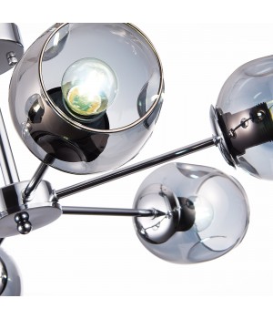 SLE155402-06 Люстра потолочная Хром/Дымчатый E27 6*60W PALLO-foto3