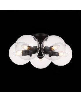 SL424.402.05 Люстра потолочная Черный/Прозрачный E14 5*40W ROSELLO-foto4