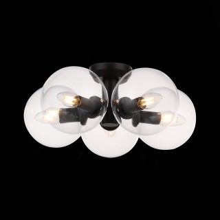 SL424.402.05 Люстра потолочная Черный/Прозрачный E14 5*40W ROSELLO-foto4