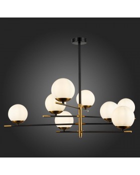 SL1203.422.08 Люстра потолочная ST-Luce Черный, Латунь/Белый E27 8*60W LIMANO-foto5