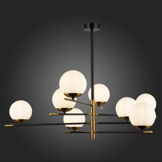 SL1203.422.08 Люстра потолочная ST-Luce Черный, Латунь/Белый E27 8*60W LIMANO-foto5