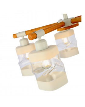 SLE114502-05 Люстра потолочная Белый, Светлое дерево/Белый, Прозрачный E27 5*60W ABIRITTO-foto3