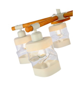 SLE114502-05 Люстра потолочная Белый, Светлое дерево/Белый, Прозрачный E27 5*60W ABIRITTO-foto3