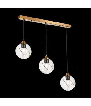 SLE103103-03 Светильник подвесной Золотистый/Прозрачный E27 3*60W SATTURO-foto6