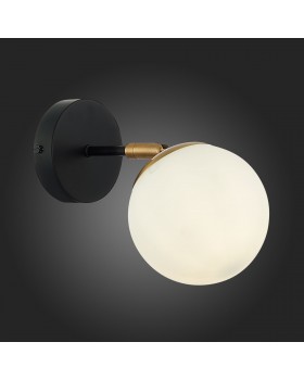 SLE220401-01 Бра Черный, Латунь/Белый E27 1*60W FORLI-foto4