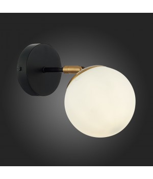 SLE220401-01 Бра Черный, Латунь/Белый E27 1*60W FORLI-foto4