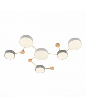 SLE600102-06 Светильник потолочный Золотистый, Светлое дерево/Белый, Серый LED 6*15W 4000K DOSSENA-foto3