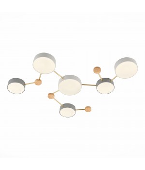 SLE600102-06 Светильник потолочный Золотистый, Светлое дерево/Белый, Серый LED 6*15W 4000K DOSSENA-foto3