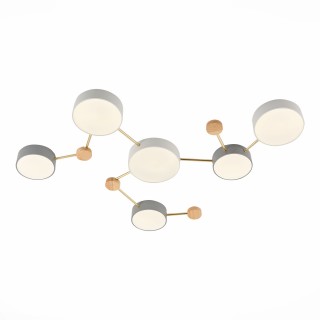 SLE600102-06 Светильник потолочный Золотистый, Светлое дерево/Белый, Серый LED 6*15W 4000K DOSSENA-foto3