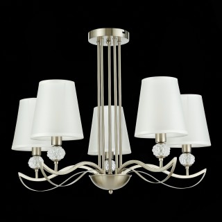 SLE111203-05 Люстра подвесная Никель, прозрачный/Белый E14 5*40W BERGAMO-foto5