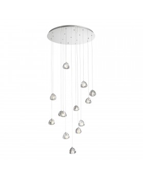 SL6017.101.13 Светильник подвесной ST-Luce Хром/Прозрачный с пузырьками воздуха LED 13*3W 3000K WATERFALL-foto2