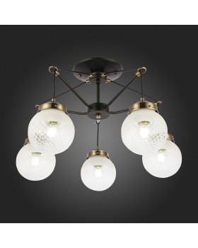 SLE110302-05 Светильник подвесной Черный, Бронза/Прозрачный, Белый E27 5*60W STRICCE-foto7