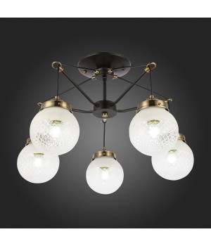 SLE110302-05 Светильник подвесной Черный, Бронза/Прозрачный, Белый E27 5*60W STRICCE-foto7