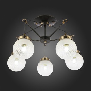 SLE110302-05 Светильник подвесной Черный, Бронза/Прозрачный, Белый E27 5*60W STRICCE-foto7