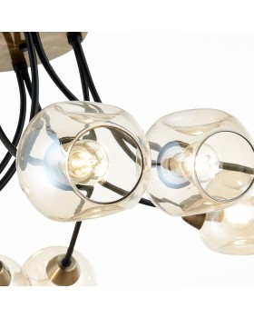 SLE205302-08 Светильник потолочный Бронза, Черный/Янтарный E14 8*40W BESANO-foto3