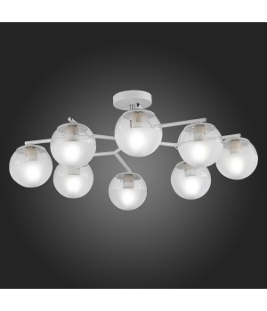 SLE106602-08 Люстра потолочная Белый, Хром/Прозрачный E27 8*60W VERONA-foto7