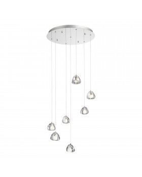 SL6017.101.07 Светильник подвесной ST-Luce Хром/Прозрачный с пузырьками воздуха LED 7*3W 3000K WATERFALL-foto3