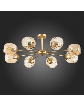 SLE155412-08 Люстра потолочная Золотистый/Янтарный E27 8*60W PALLO-foto8