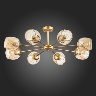 SLE155412-08 Люстра потолочная Золотистый/Янтарный E27 8*60W PALLO-foto8