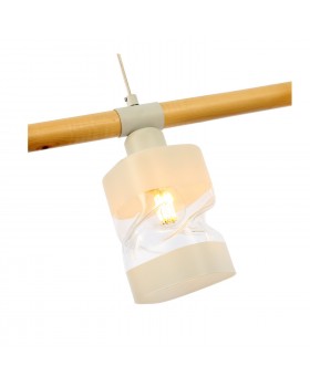 SLE114503-03 Светильник подвесной Белый, Светлое дерево/Белый, Прозрачный E27 3*60W ABIRITTO-foto3