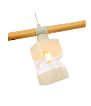 SLE114503-03 Светильник подвесной Белый, Светлое дерево/Белый, Прозрачный E27 3*60W ABIRITTO-foto3