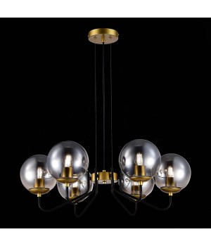 SLE1097-303-06 Люстра подвесная Матовое золото/Дымчатый E27 6*60W SCORZE-foto4