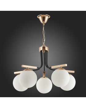 SLE106803-05 Люстра подвесная Французское золото, Черный/Белый E14 5*40W SONCO-foto4