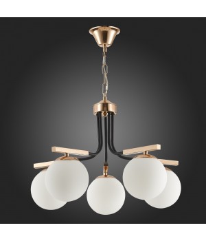 SLE106803-05 Люстра подвесная Французское золото, Черный/Белый E14 5*40W SONCO-foto4