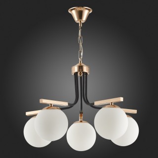 SLE106803-05 Люстра подвесная Французское золото, Черный/Белый E14 5*40W SONCO-foto4