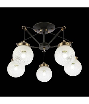 SLE110302-05 Светильник подвесной Черный, Бронза/Прозрачный, Белый E27 5*60W STRICCE-foto4