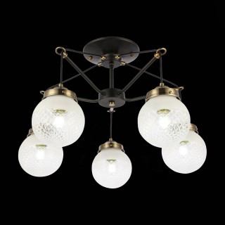 SLE110302-05 Светильник подвесной Черный, Бронза/Прозрачный, Белый E27 5*60W STRICCE-foto4