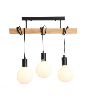 SL1142.403.03 Люстра потолочная Черный, Светлое дерево E27 3*60W BAGETTI-foto3