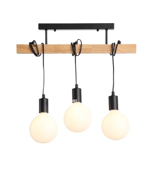 SL1142.403.03 Люстра потолочная Черный, Светлое дерево E27 3*60W BAGETTI-foto3