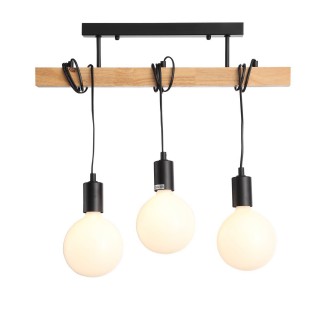 SL1142.403.03 Люстра потолочная Черный, Светлое дерево E27 3*60W BAGETTI-foto3