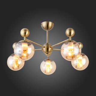 SLE106302-05 Люстра потолочная Бронзовый/Прозрачный, Янтарный E27 5*60W PECHIO-foto7