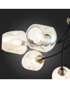 SLE205302-06 Светильник потолочный Бронза, Черный/Янтарный E14 6*40W BESANO-foto9