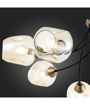 SLE205302-06 Светильник потолочный Бронза, Черный/Янтарный E14 6*40W BESANO-foto9