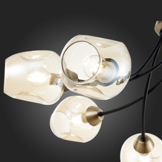 SLE205302-06 Светильник потолочный Бронза, Черный/Янтарный E14 6*40W BESANO-foto9