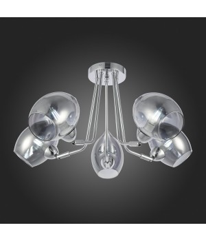 SLE102402-05 Люстра потолочная Хром/Дымчатый E14 5*40W RINNO-foto7