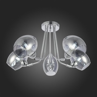 SLE102402-05 Люстра потолочная Хром/Дымчатый E14 5*40W RINNO-foto7