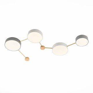 SLE600102-04 Светильник потолочный Золотистый, Светлое дерево/Белый, Серый LED 4*16,5W 4000K DOSSENA-foto3