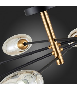 SLE155502-08 Люстра потолочная Черный, Латунь/Янтарный E14 8*40W GLOA-foto9