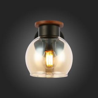 SLE108101-01 Светильник настенный Черный, Темное дерево/Прозрачный, Янтарный E27 1*60W RASCO-foto12