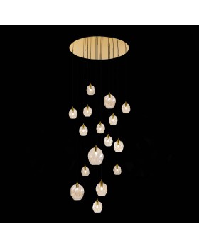 SL1188.303.16 Люстра подвесная ST-Luce Латунь/Коньячный E14/E27 12+4*40W IDESIA-foto4