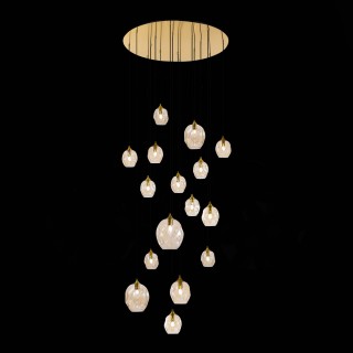 SL1188.303.16 Люстра подвесная ST-Luce Латунь/Коньячный E14/E27 12+4*40W IDESIA-foto4