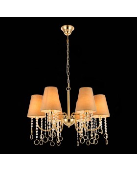 SL1138.203.06 Люстра подвесная Французское золото/Бежевый, Прозрачный E14 6*40W MEDDO-foto9