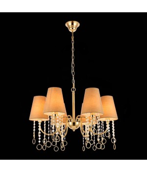 SL1138.203.06 Люстра подвесная Французское золото/Бежевый, Прозрачный E14 6*40W MEDDO-foto9