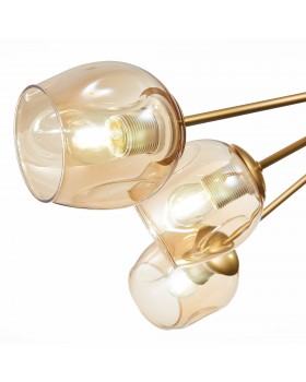 SLE155412-10 Люстра потолочная Золотистый/Янтарный E27 10*60W PALLO-foto3