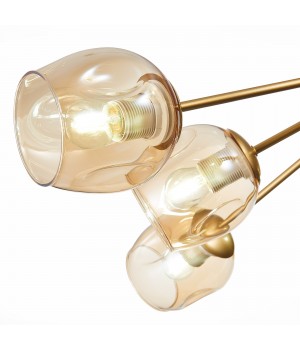 SLE155412-10 Люстра потолочная Золотистый/Янтарный E27 10*60W PALLO-foto3